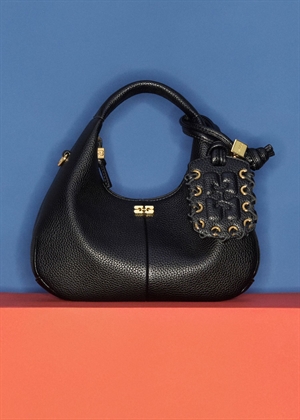 Hobo Mini Grained bag Sort A6976 Ganni 